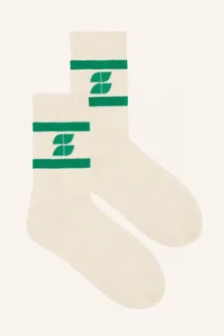 By bar Chaussettes<logo uni socks | spring green