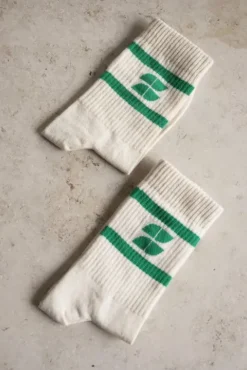 By bar Chaussettes<logo uni socks | spring green