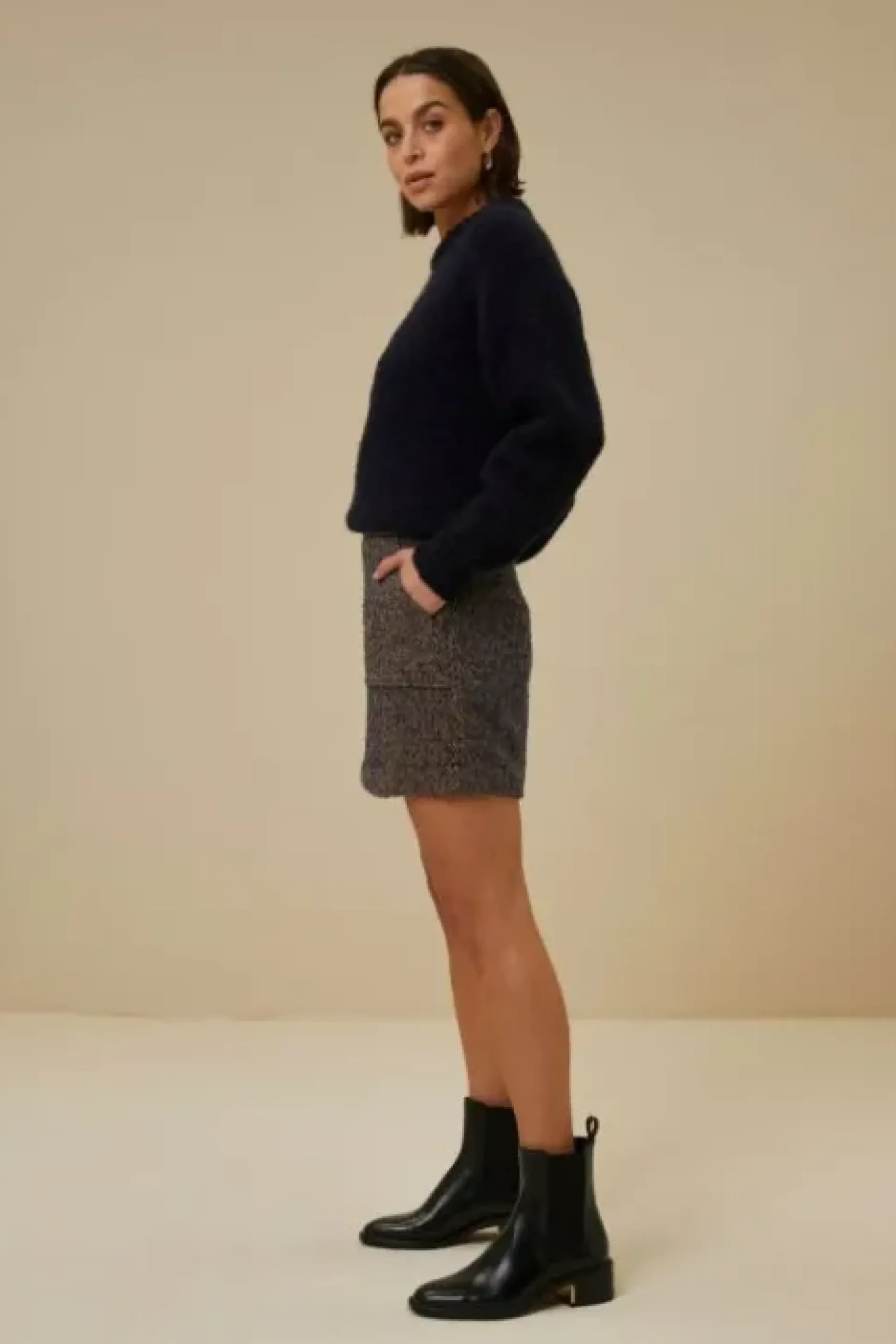 By bar Jupes<lottie tweed skirt | midnight