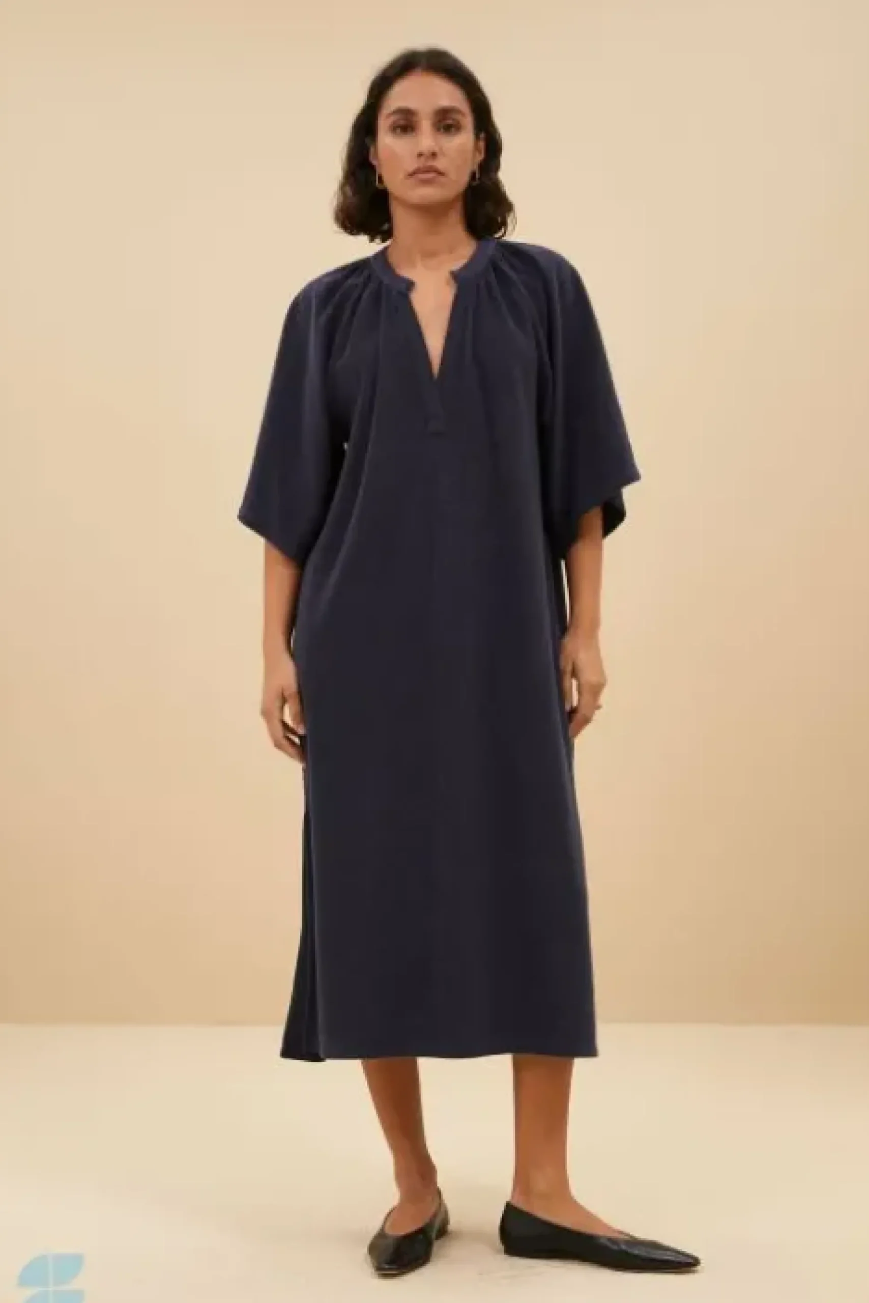 By bar Robes<louisa slub dress | midnight