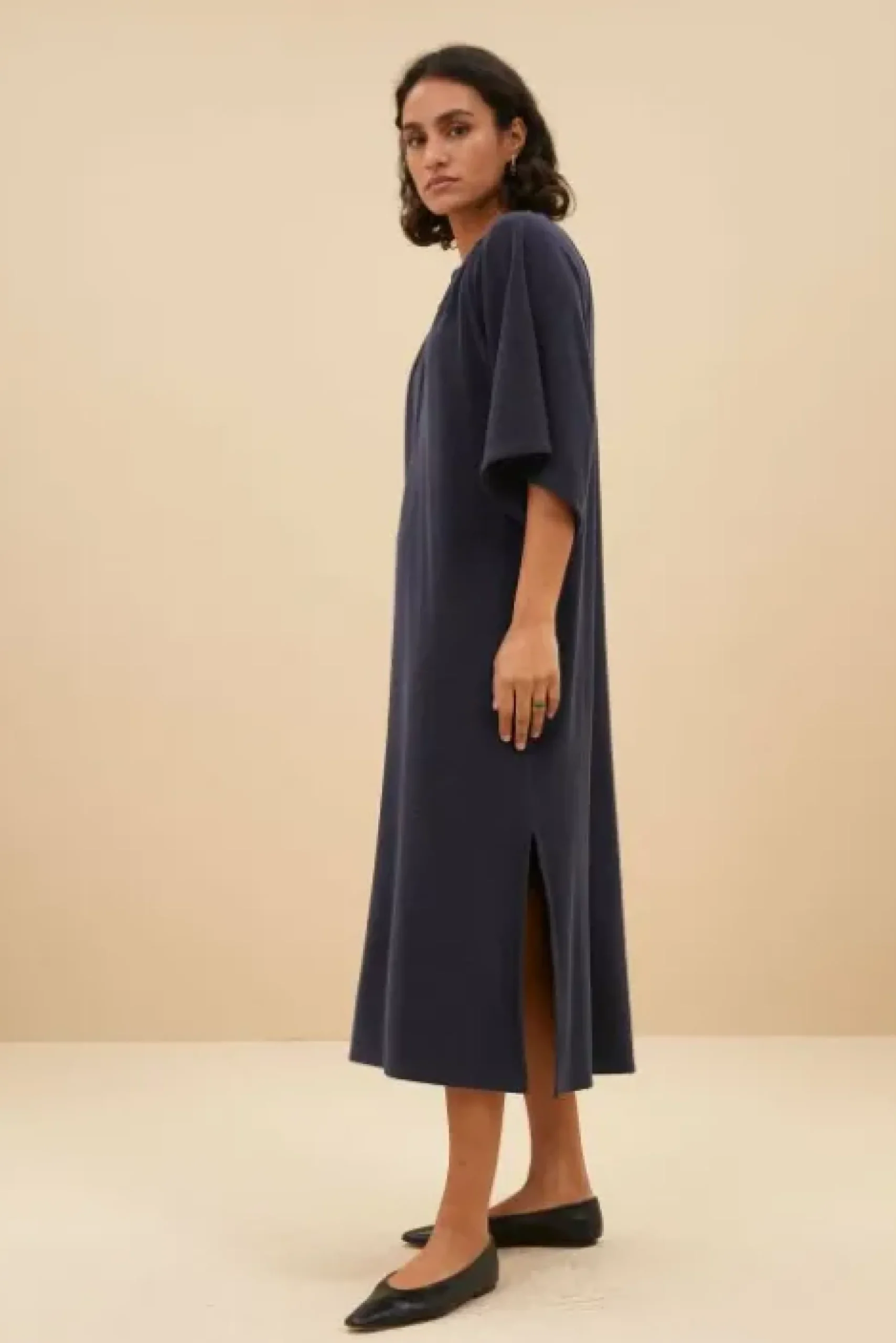 By bar Robes<louisa slub dress | midnight