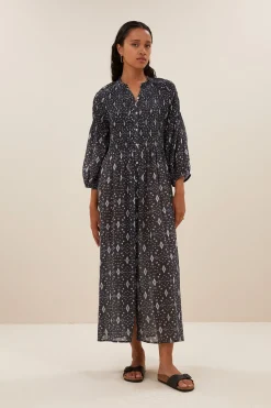 By bar Robes<loulou midnight ikat dress | midnight ikat
