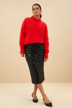 By bar Jupes<luca sequin skirt | black