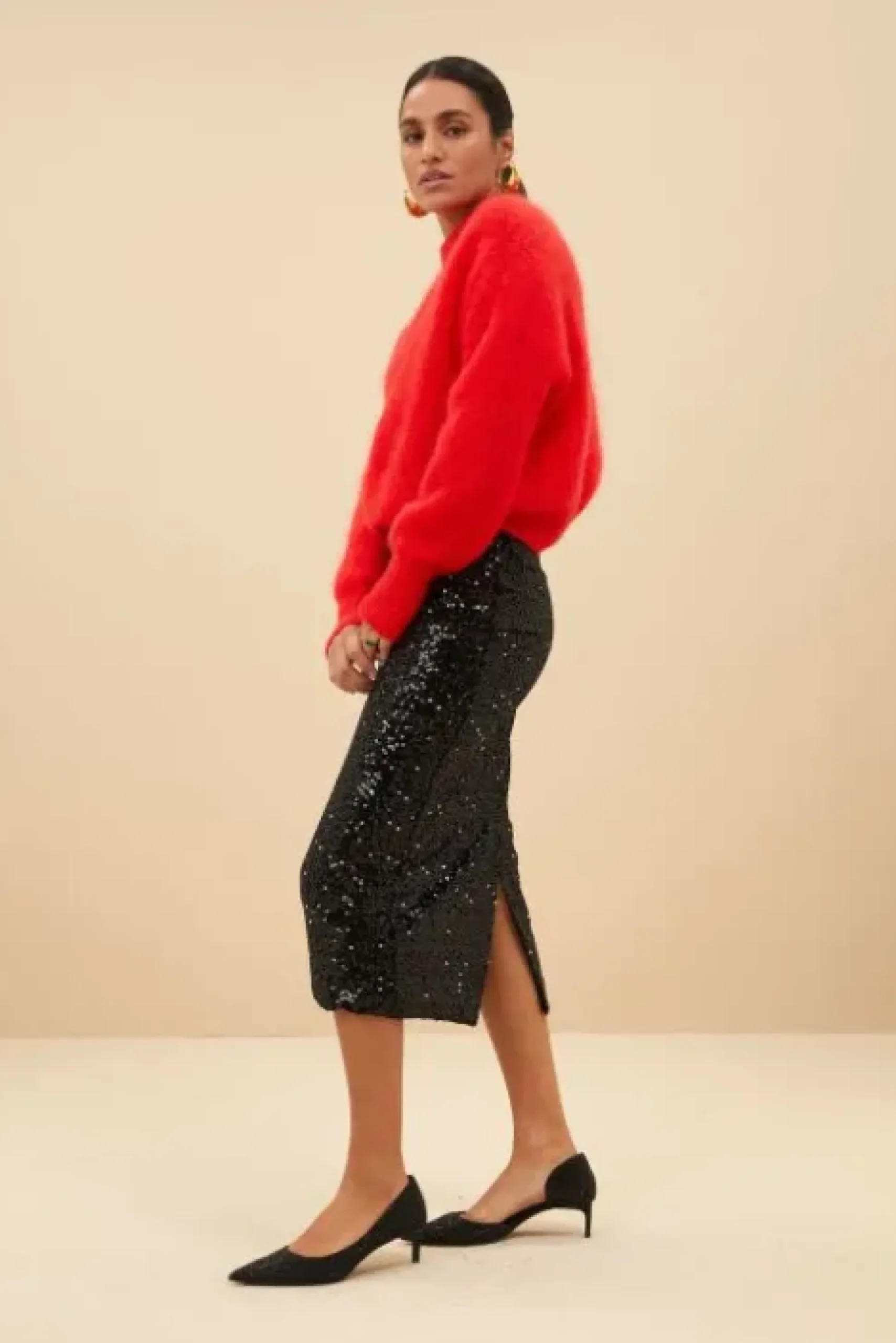 By bar Jupes<luca sequin skirt | black