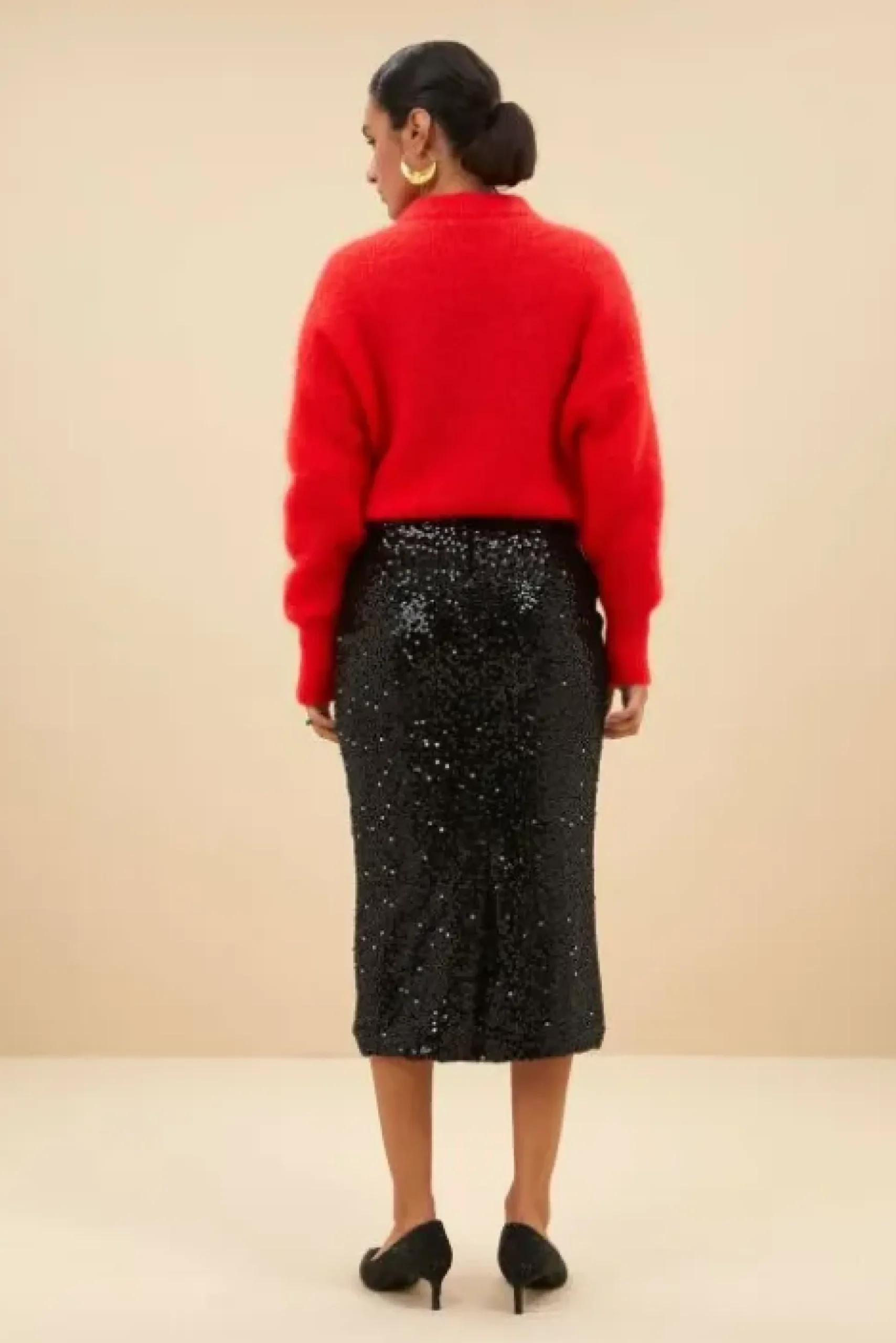 By bar Jupes<luca sequin skirt | black