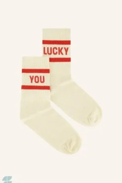 By bar Chaussettes<lucky you socks | poppy red