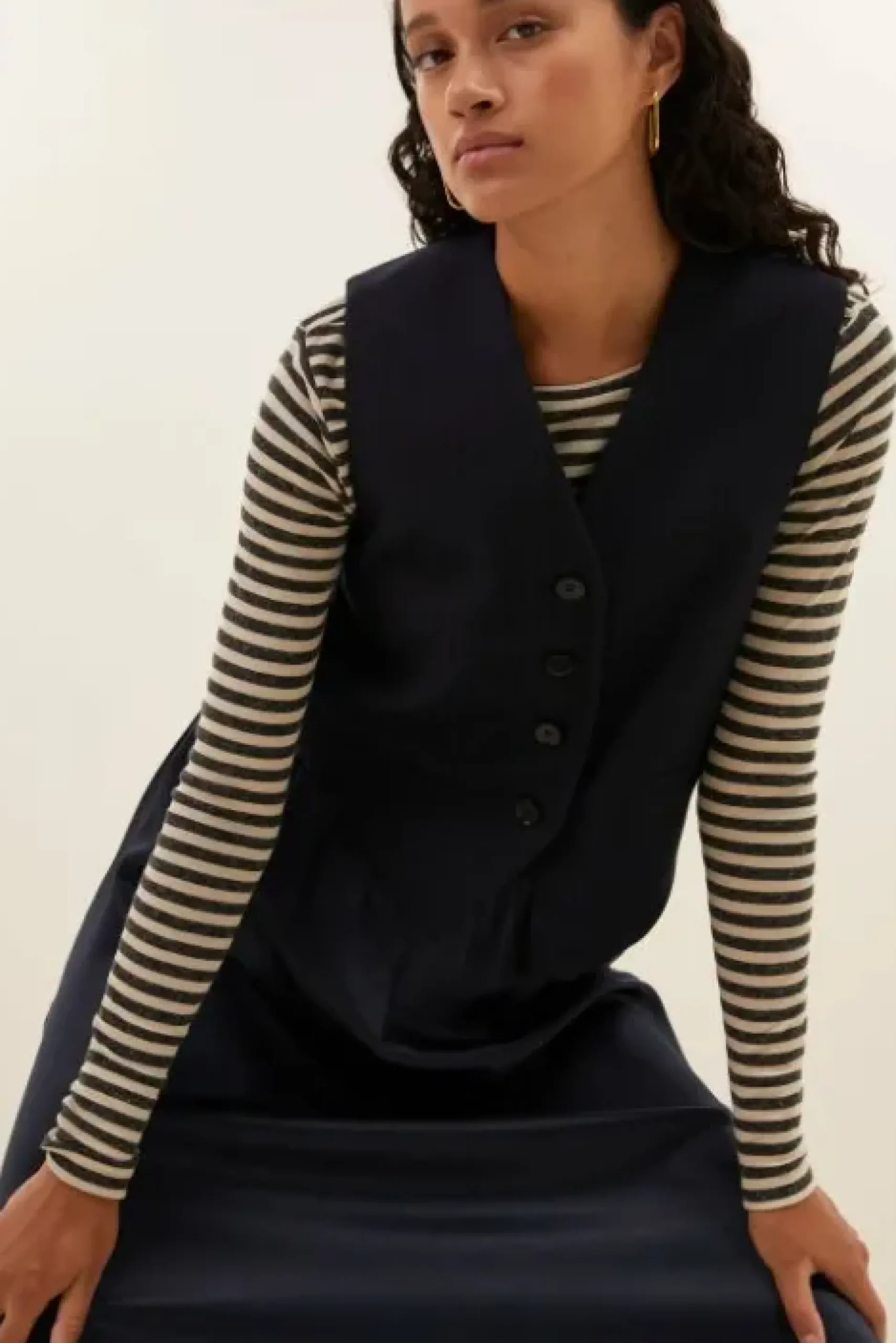 By bar Gilets & Spencers|Vestes<lynn pinstripe gilet | midnight