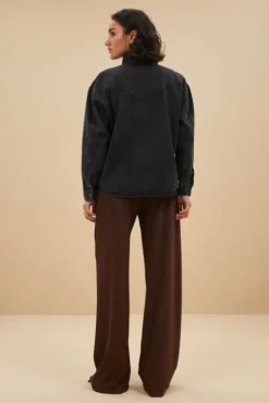 By bar Chemisiers<mae twill blouse | jet black