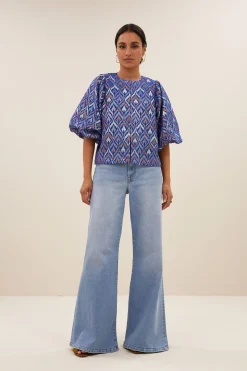 By bar Chemisiers<mauri blouse | pavo jacquard print