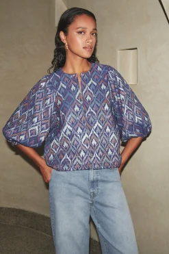 By bar Chemisiers<mauri blouse | pavo jacquard print