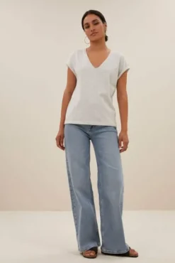 By bar Tops & T-shirts<momi logo top | light grey melee