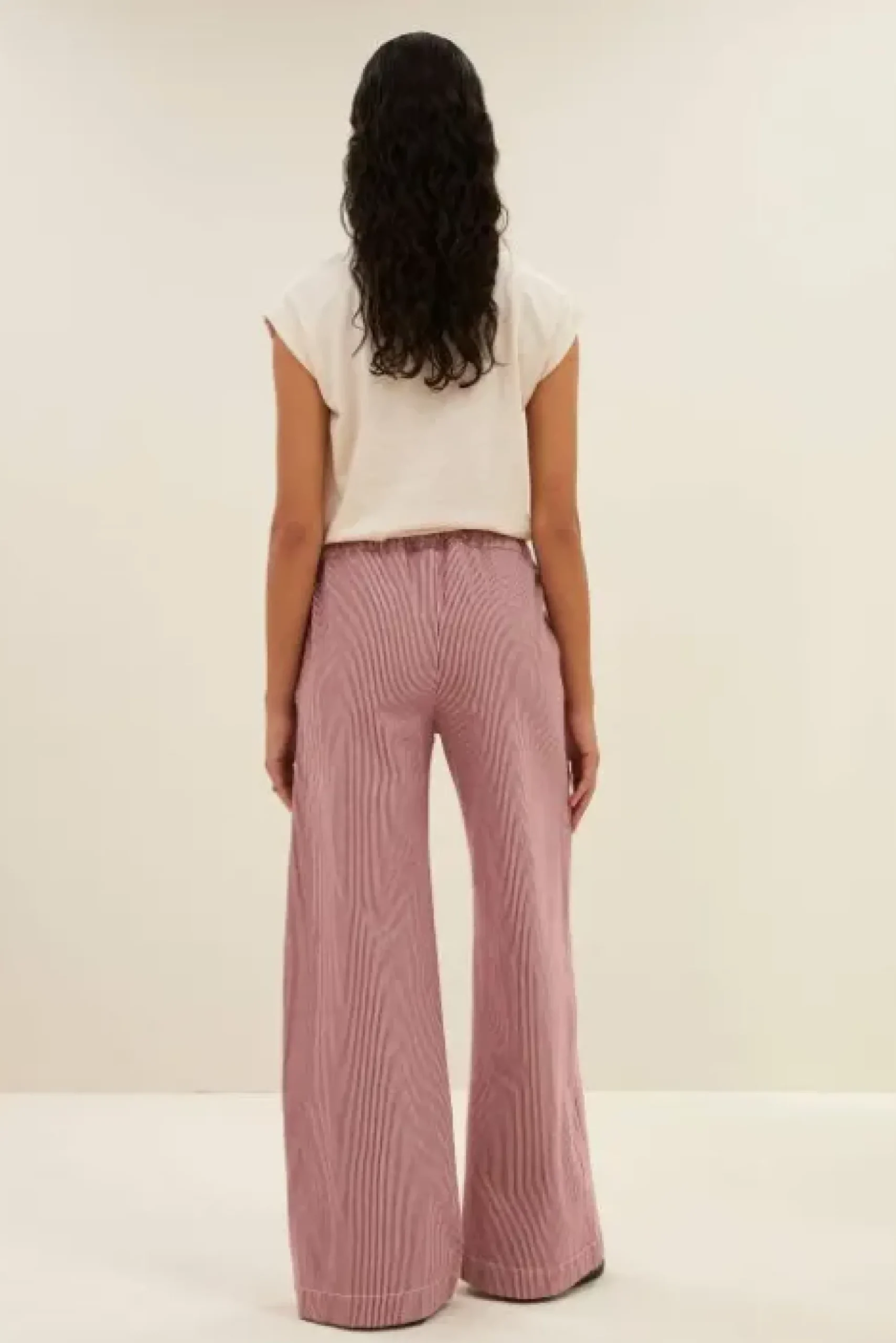 By bar Pantalon<neal stripe pants | cherry milky stripe