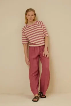 By bar Tops & T-shirts<neva big v stripe top | raspberry