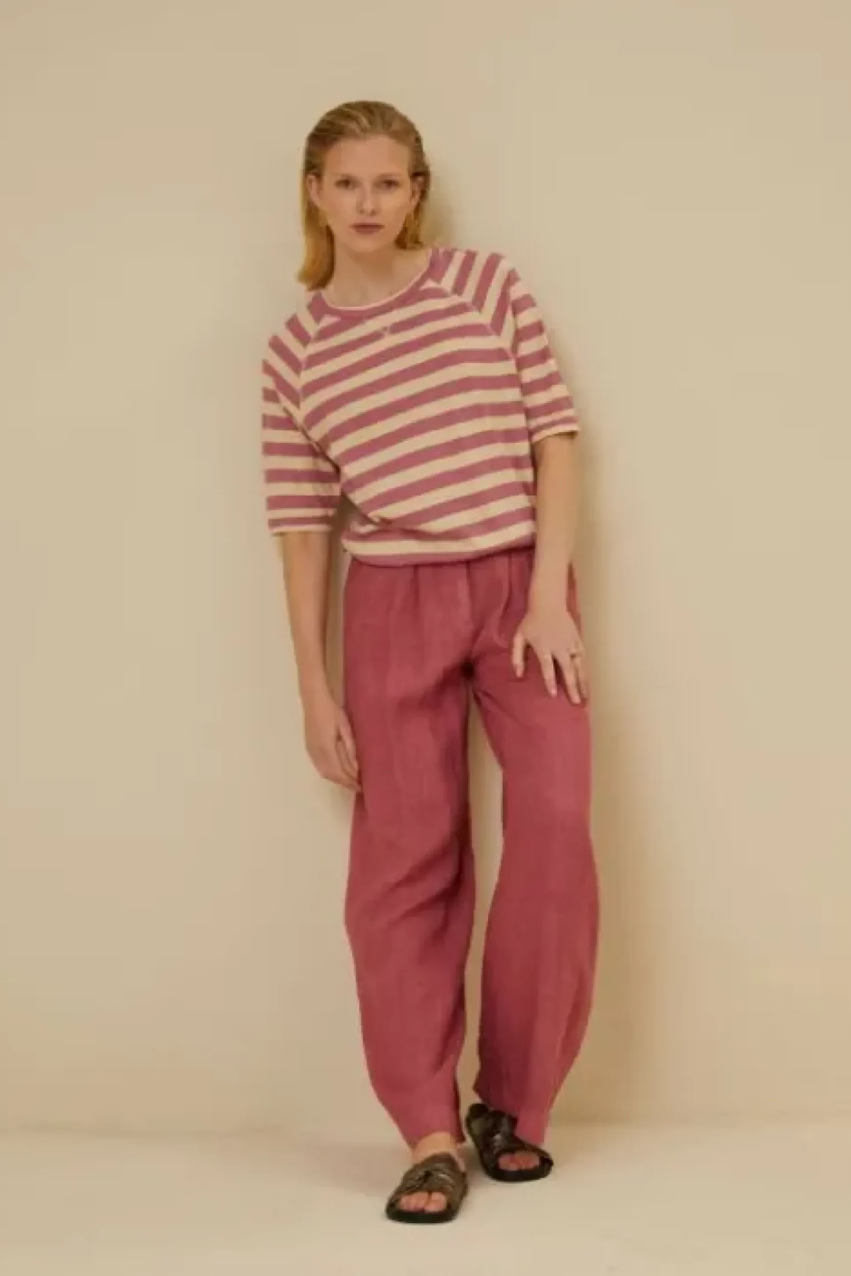 By bar Tops & T-shirts<neva big v stripe top | raspberry