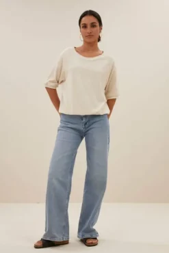 By bar Tops & T-shirts<neva slub top | almond