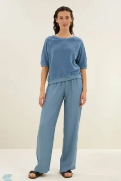 By bar Tops & T-shirts<neva slub top | blue stone
