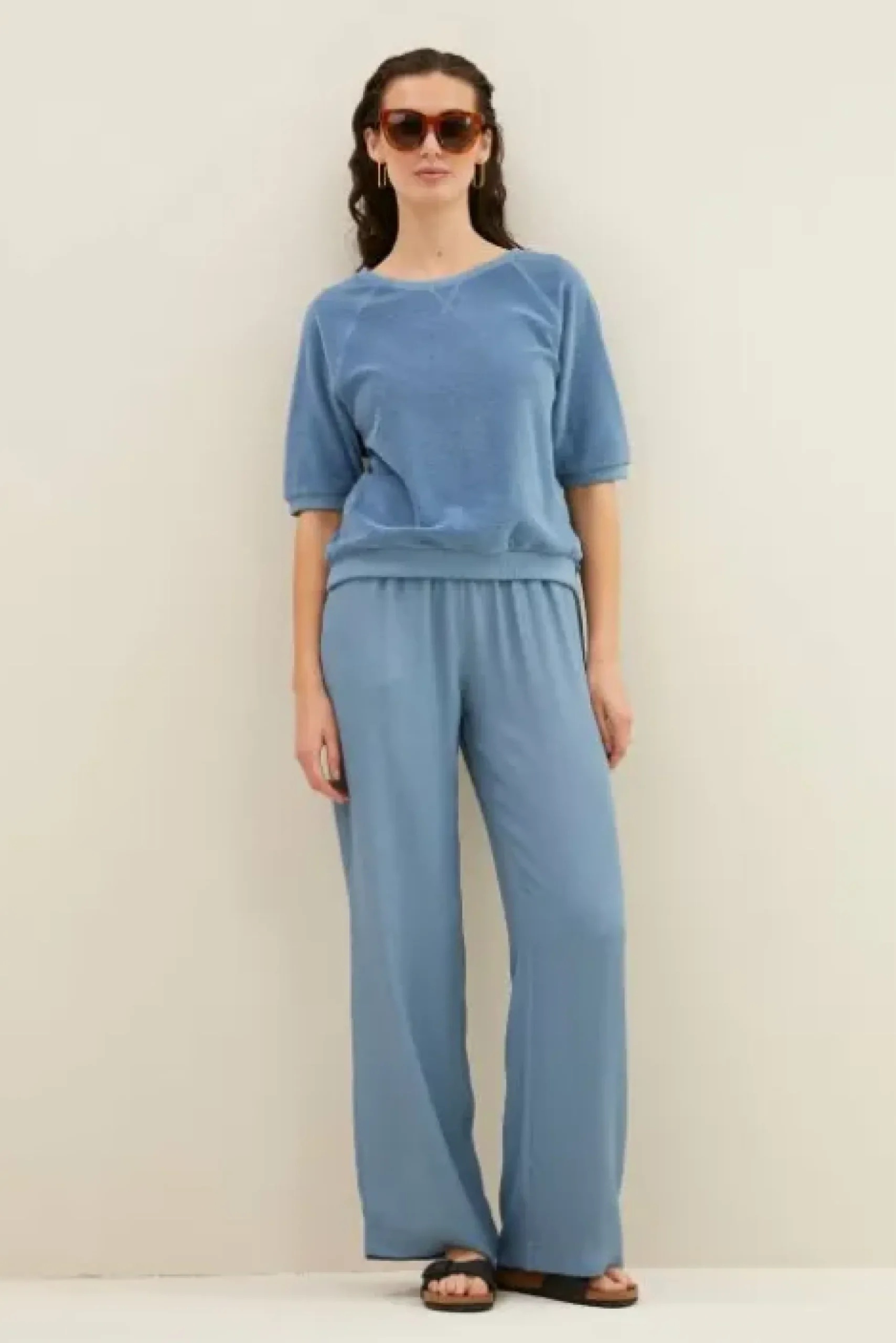 By bar Tops & T-shirts<neva slub top | blue stone
