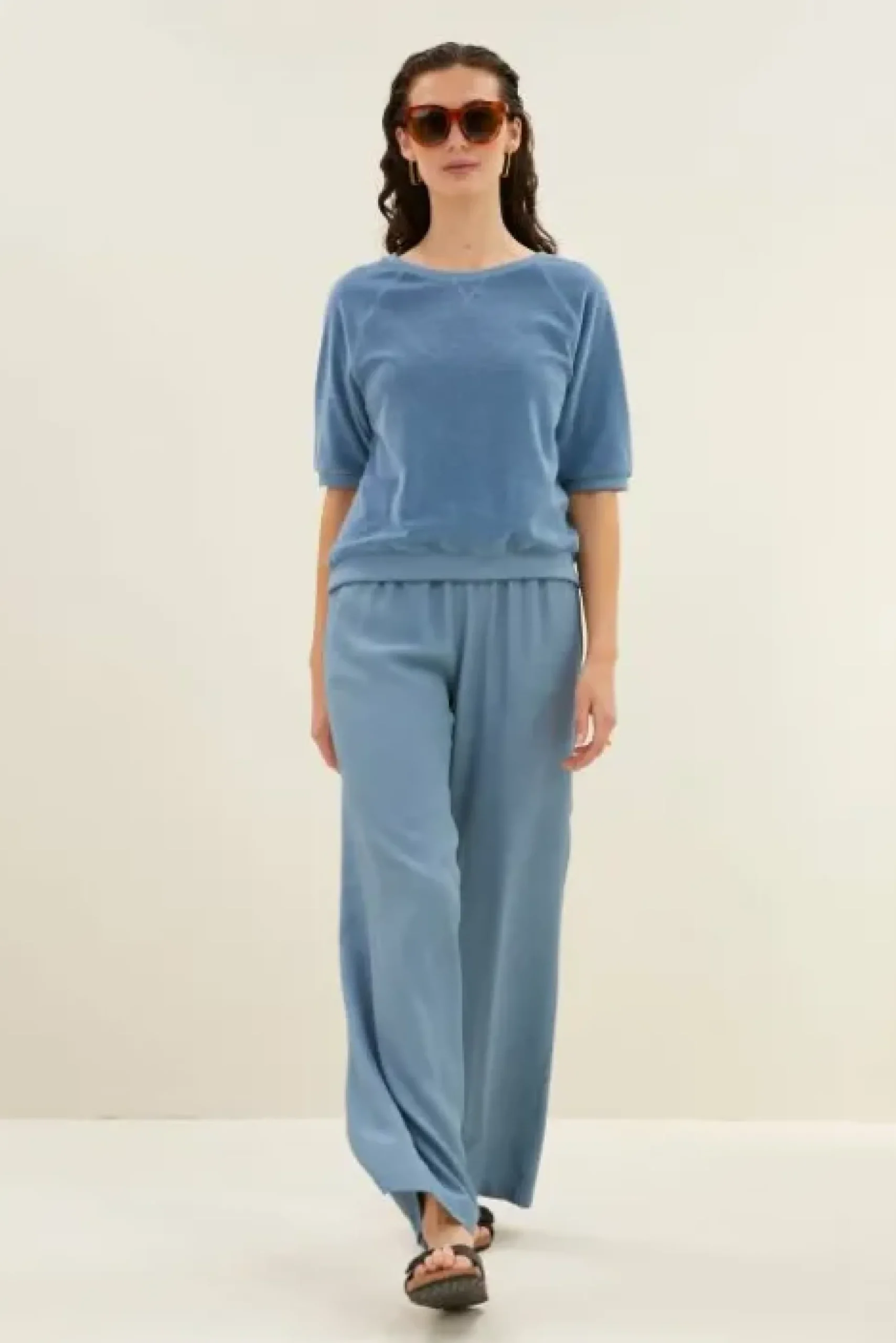 By bar Tops & T-shirts<neva slub top | blue stone