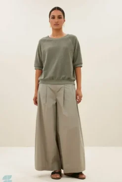 By bar Tops & T-shirts<neva slub top | mulled basil