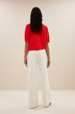 By bar Tops & T-shirts<neva slub top | poppy red