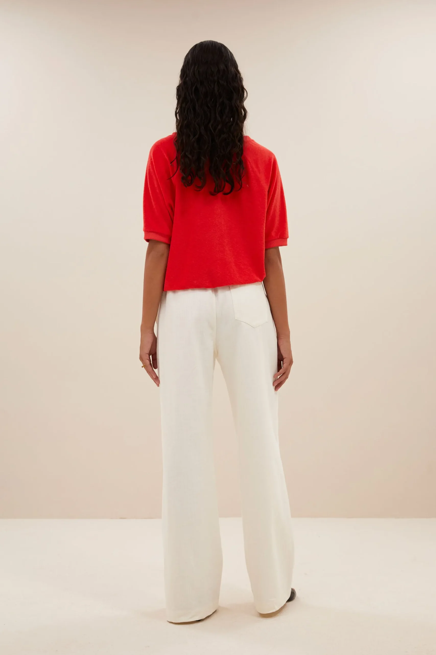 By bar Tops & T-shirts<neva slub top | poppy red