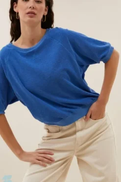 By bar Tops & T-shirts<neva slub top | queens blue