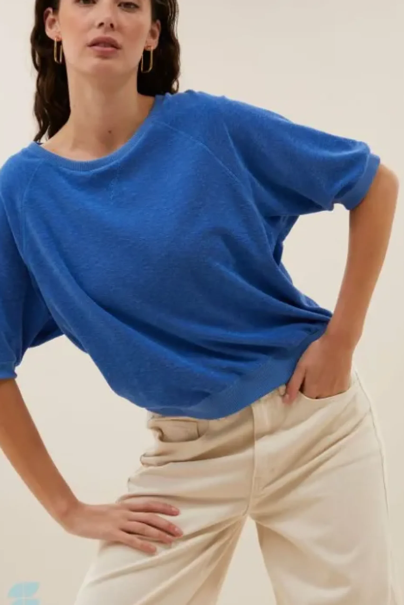 By bar Tops & T-shirts<neva slub top | queens blue