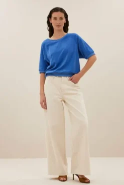 By bar Tops & T-shirts<neva slub top | queens blue