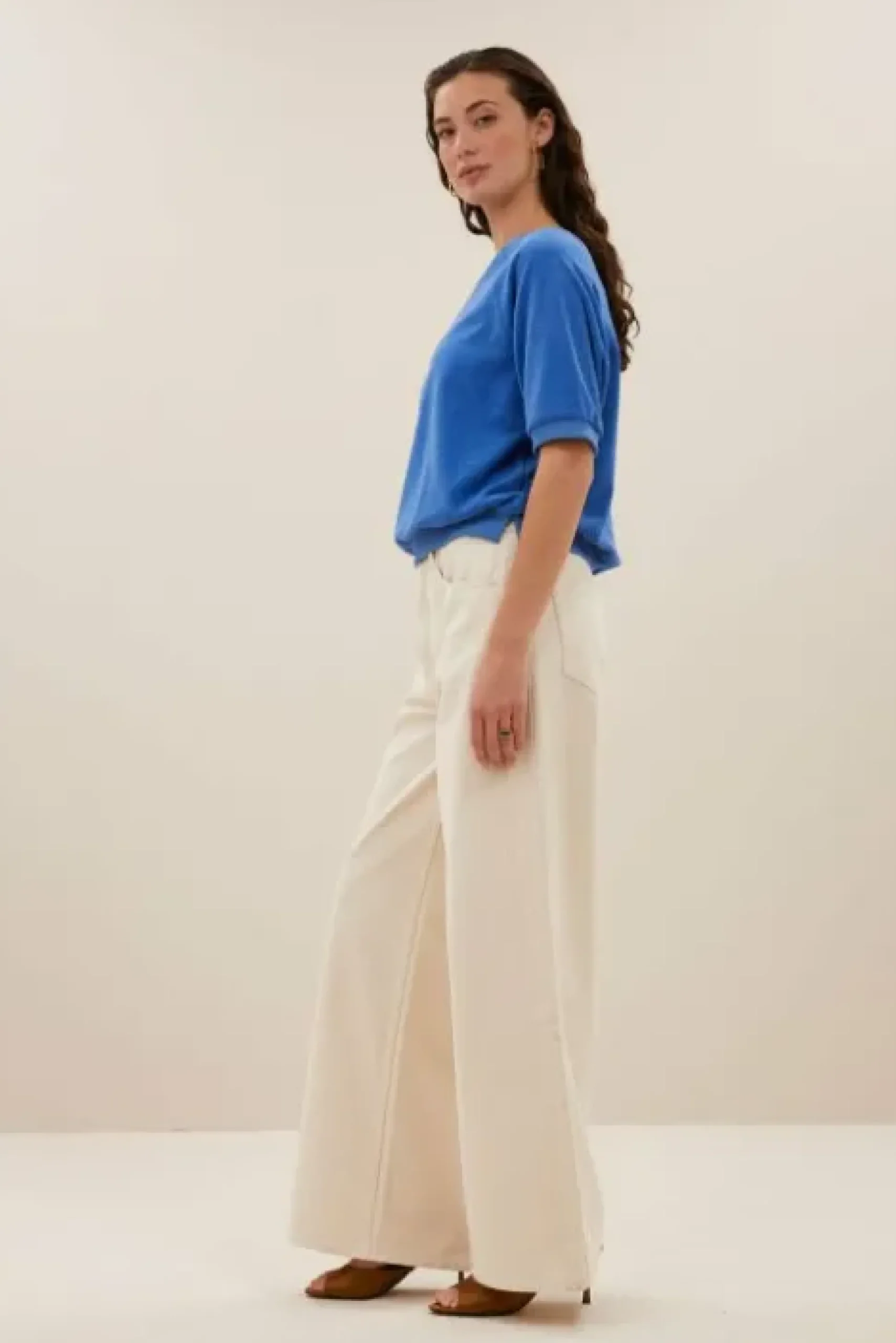 By bar Tops & T-shirts<neva slub top | queens blue