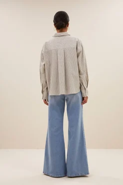 By bar Chemisiers<nima lurex stripe blouse | midnight