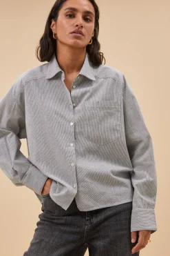 By bar Chemisiers<nima pin stripe blouse | black
