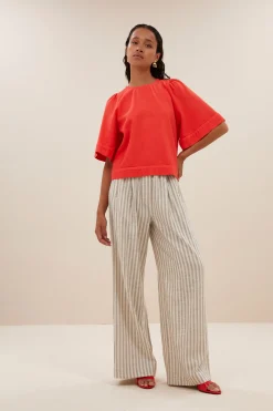 By bar Chemisiers<olivia twill blouse | poppy red