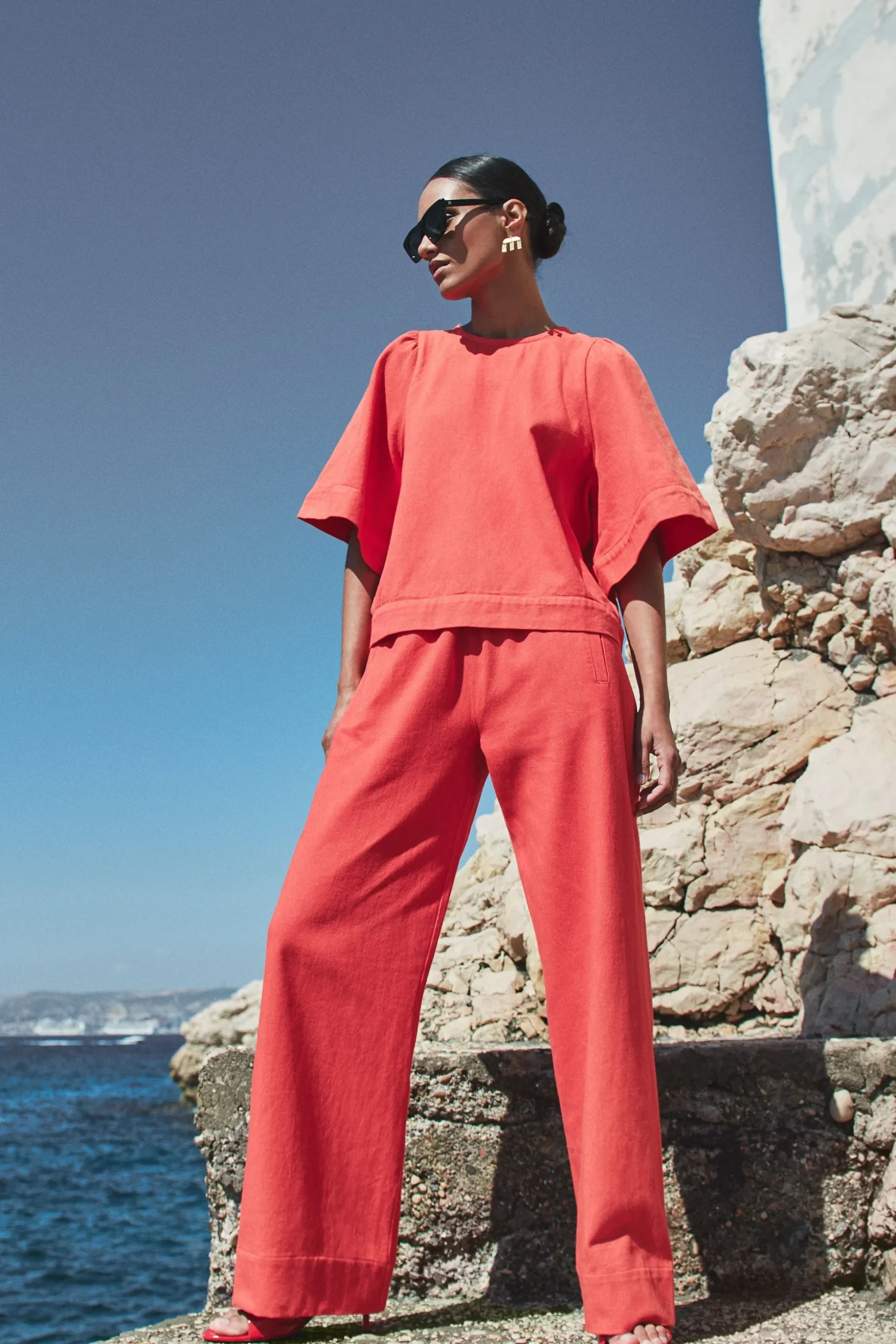 By bar Chemisiers<olivia twill blouse | poppy red