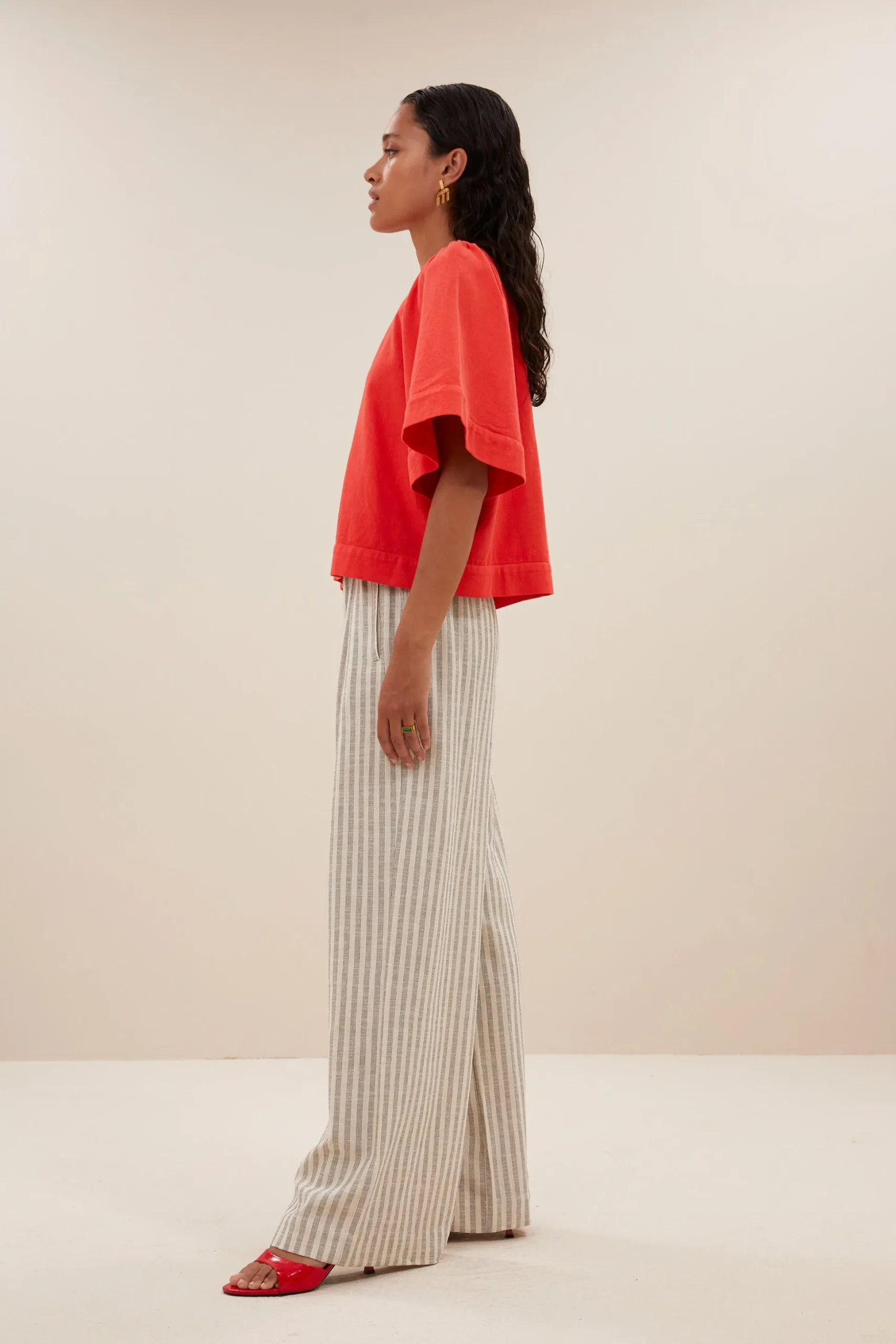 By bar Chemisiers<olivia twill blouse | poppy red