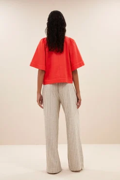 By bar Chemisiers<olivia twill blouse | poppy red
