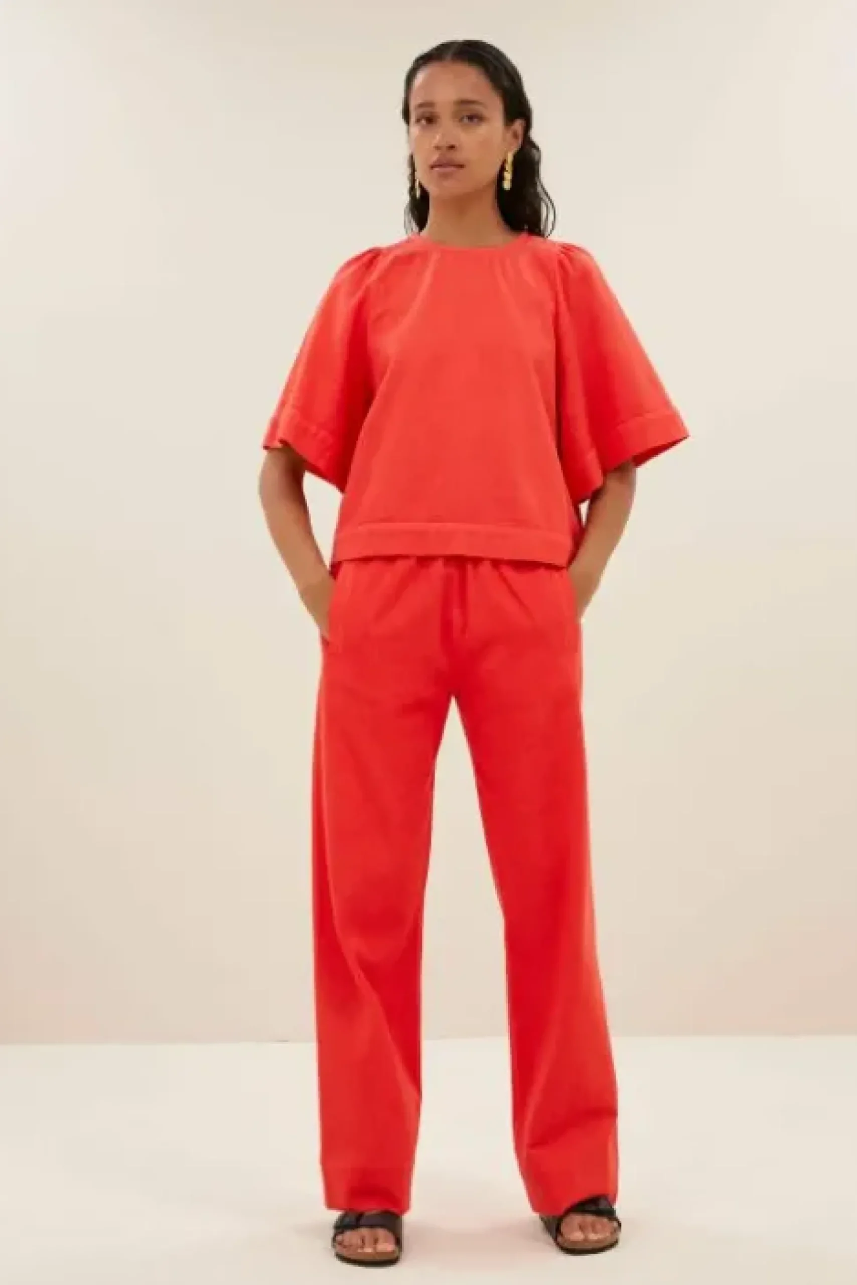By bar Chemisiers<olivia twill blouse | poppy red