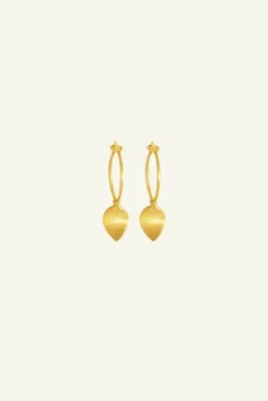 By bar Boucles D'oreilles<PD leave hoop earring | gold