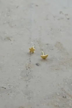 By bar Boucles D'oreilles|Bijoux<PD Star and Moon | gold