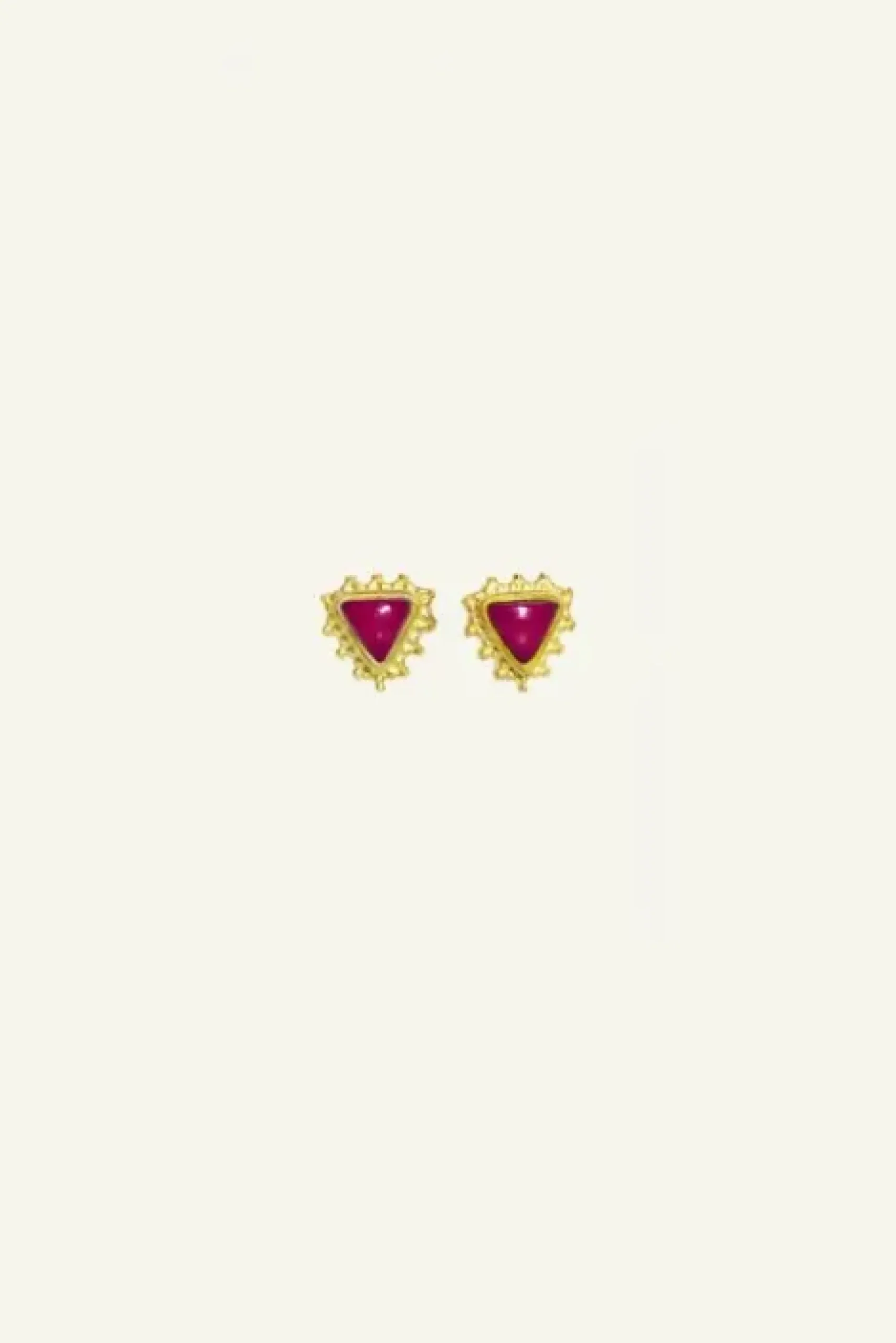 By bar Boucles D'oreilles<PD triangle stud earring | ruby