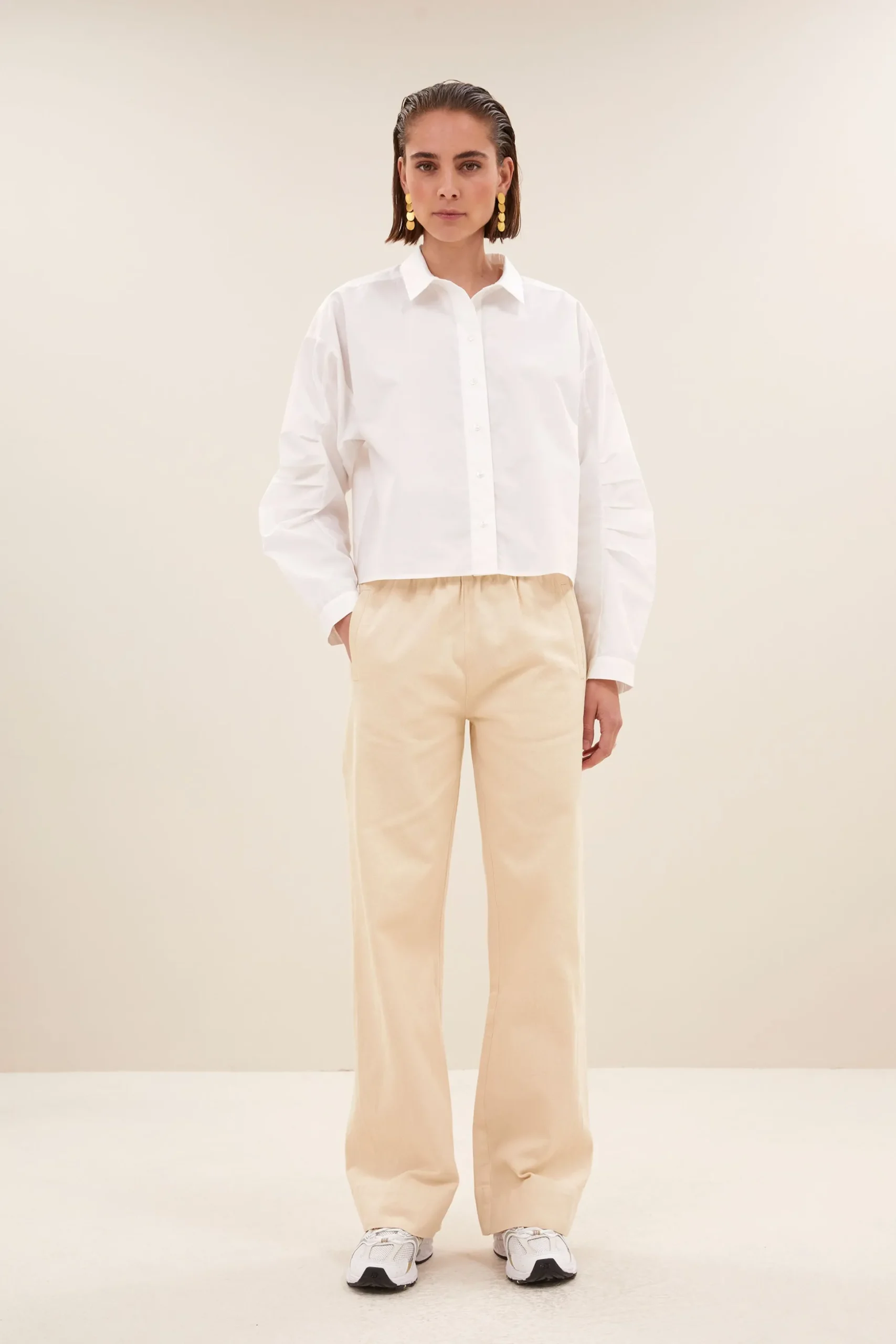 By bar Chemisiers<penny poplin blouse | white