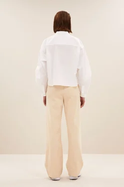 By bar Chemisiers<penny poplin blouse | white