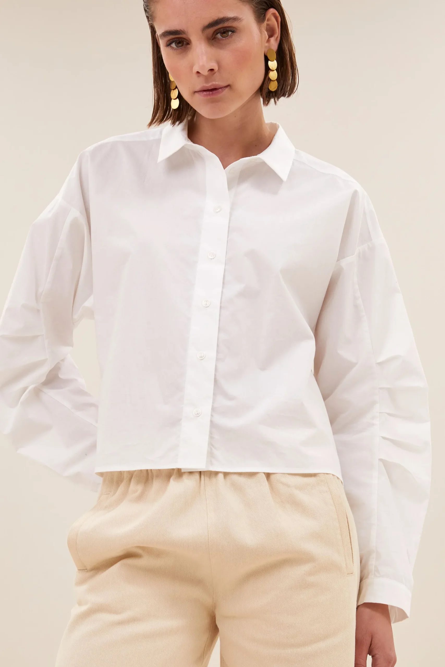 By bar Chemisiers<penny poplin blouse | white
