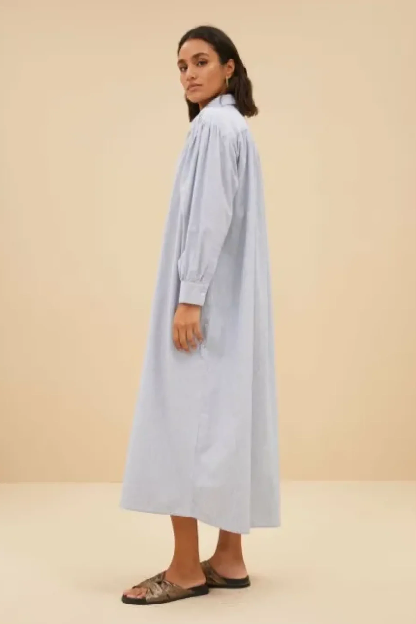 By bar Robes<pin stripe shirt dress | indi grey