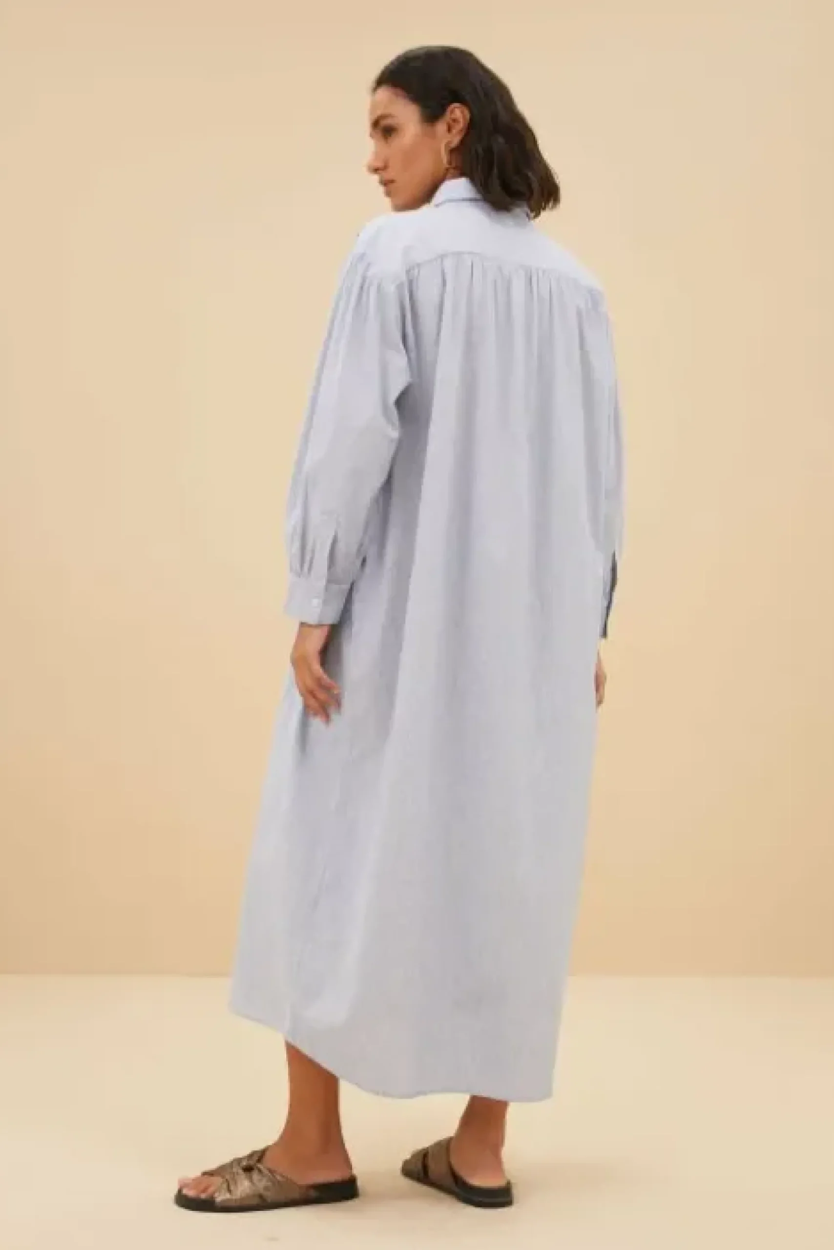 By bar Robes<pin stripe shirt dress | indi grey