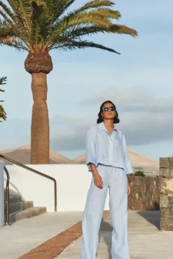 By bar Pantalon<randy pinstripe pant | sky blue