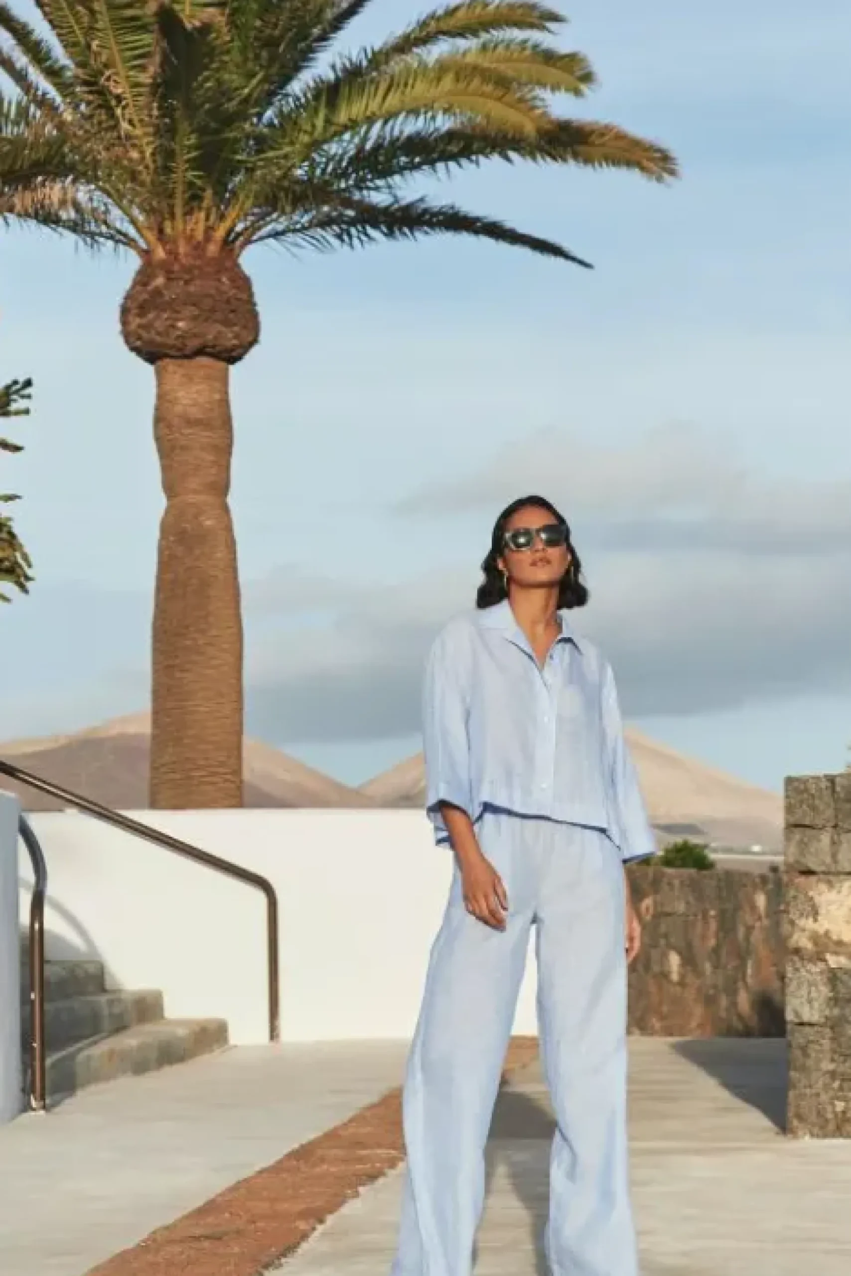 By bar Pantalon<randy pinstripe pant | sky blue