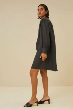 By bar Robes<resa linen dress | jet black