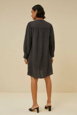 By bar Robes<resa linen dress | jet black