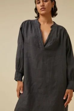 By bar Robes<resa linen dress | jet black
