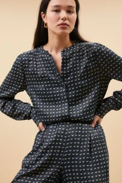 By bar Chemisiers<ribbe rastre blouse | rastre print